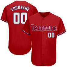Load image into Gallery viewer, Custom Red White-Royal Authentic Baseball Jersey
