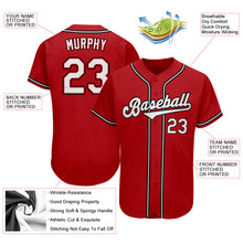 Load image into Gallery viewer, Custom Red White-Black Authentic Baseball Jersey
