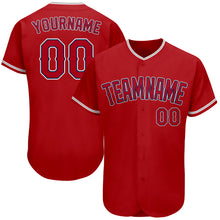 Charger l&#39;image dans la galerie, Custom Red Red-Navy Authentic Baseball Jersey
