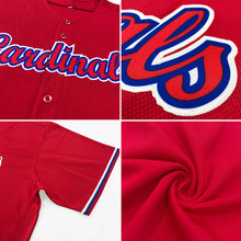 Load image into Gallery viewer, Custom Red Navy-Old Gold Authentic Baseball Jersey
