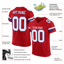 Load image into Gallery viewer, Custom Red White-Royal Mesh Authentic Football Jersey
