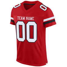 Загрузить изображение в средство просмотра галереи, Custom Red White-Black Mesh Authentic Football Jersey
