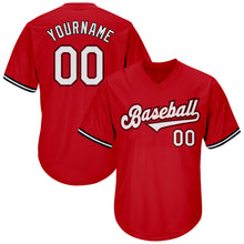 Laden Sie das Bild in den Galerie-Viewer, Custom Red White-Black Authentic Throwback Rib-Knit Baseball Jersey Shirt
