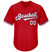 Laden Sie das Bild in den Galerie-Viewer, Custom Red White-Royal Authentic Throwback Rib-Knit Baseball Jersey Shirt
