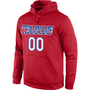 Custom Stitched Red White-Royal Sports Pullover Sweatshirt Hoodie