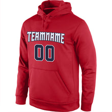 Load image into Gallery viewer, Custom Stitched Red Navy-White Sports Pullover Sweatshirt Hoodie
