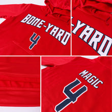 Load image into Gallery viewer, Custom Stitched Red Navy-White Sports Pullover Sweatshirt Hoodie
