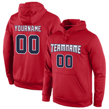 Load image into Gallery viewer, Custom Stitched Red Navy-White Sports Pullover Sweatshirt Hoodie
