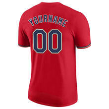 Laden Sie das Bild in den Galerie-Viewer, Custom Red Navy-Old Gold Performance T-Shirt
