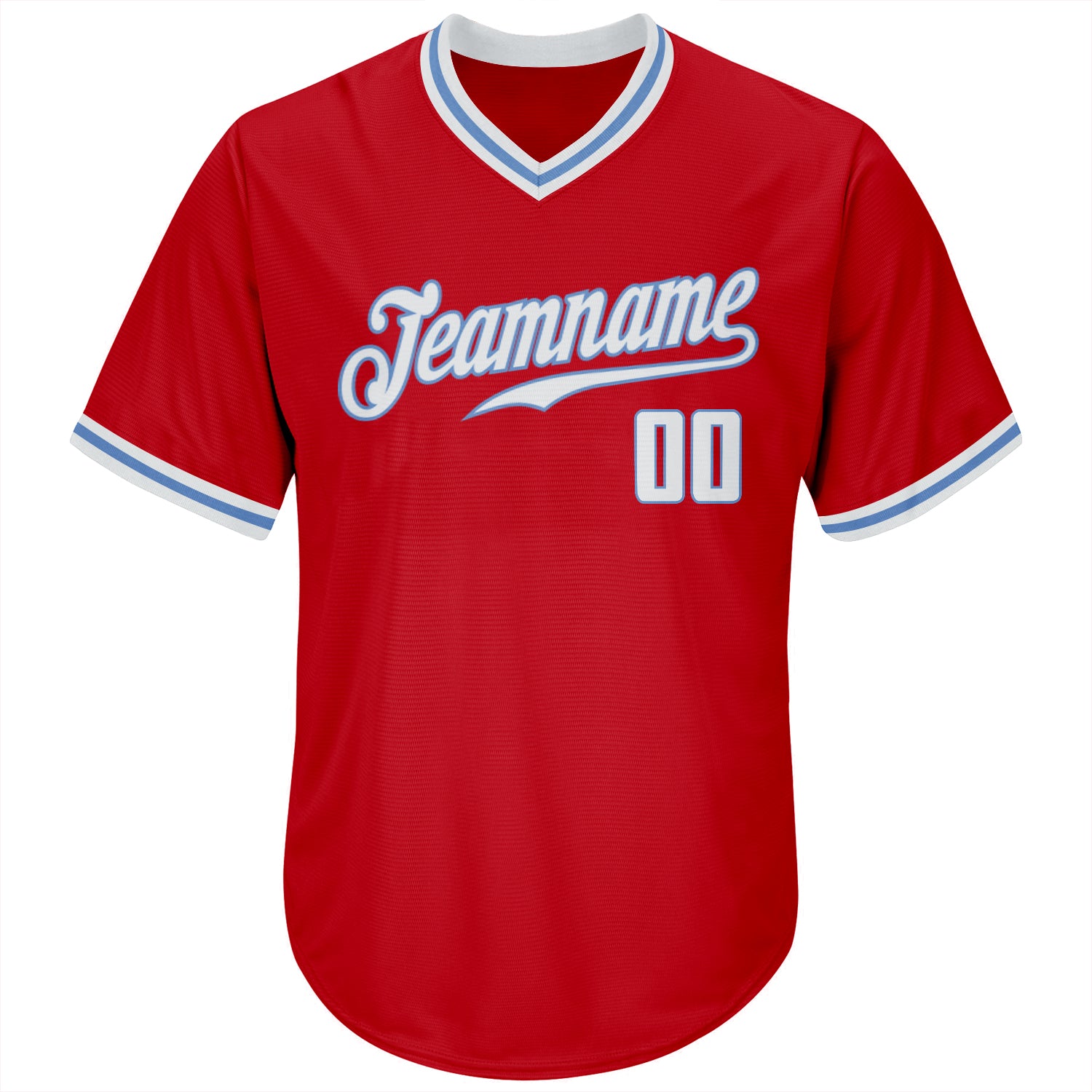 Sale Build Light Blue Baseball Authentic Red Throwback Shirt White
