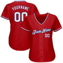 Загрузить изображение в средство просмотра галереи, Custom Red White-Royal Authentic Baseball Jersey
