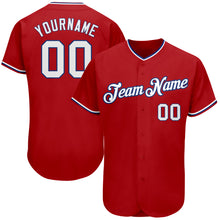 Загрузить изображение в средство просмотра галереи, Custom Red White-Royal Authentic Baseball Jersey
