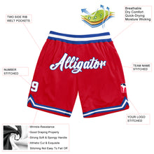 Load image into Gallery viewer, Custom Red White-Royal Authentic Throwback Basketball Shorts
