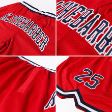 Load image into Gallery viewer, Custom Red Navy-White Authentic Throwback Basketball Shorts
