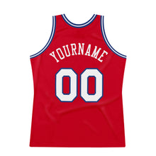Laden Sie das Bild in den Galerie-Viewer, Custom Red White-Royal Authentic Throwback Basketball Jersey
