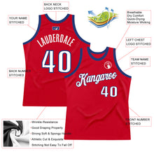 Load image into Gallery viewer, Custom Red White-Royal Authentic Throwback Basketball Jersey
