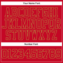 Laden Sie das Bild in den Galerie-Viewer, Custom Red Red-Old Gold Authentic Throwback Basketball Jersey
