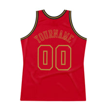Laden Sie das Bild in den Galerie-Viewer, Custom Red Red-Old Gold Authentic Throwback Basketball Jersey
