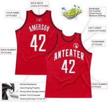 Charger l&#39;image dans la galerie, Custom Red White-Black Authentic Throwback Basketball Jersey
