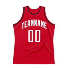 Charger l&#39;image dans la galerie, Custom Red White-Black Authentic Throwback Basketball Jersey
