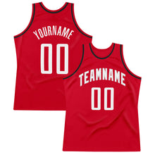 Charger l&#39;image dans la galerie, Custom Red White-Black Authentic Throwback Basketball Jersey
