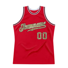Laden Sie das Bild in den Galerie-Viewer, Custom Red Camo-Black Authentic Throwback Basketball Jersey
