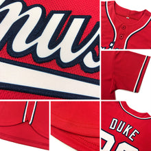 Load image into Gallery viewer, Custom Red White Authentic Baseball Jersey
