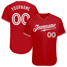 Laden Sie das Bild in den Galerie-Viewer, Custom Red White Authentic Baseball Jersey
