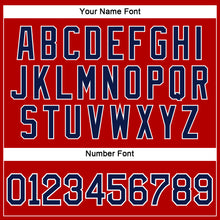 Load image into Gallery viewer, Custom Red Navy-White Authentic Baseball Jersey
