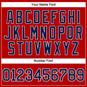 Custom Red Navy-White Authentic Baseball Jersey