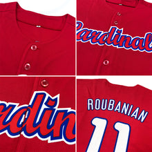 Load image into Gallery viewer, Custom Red Navy-White Authentic Baseball Jersey
