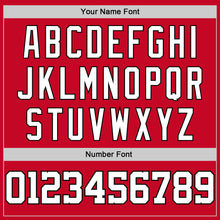 Load image into Gallery viewer, Custom Red White-Black Authentic Throwback Basketball Jersey
