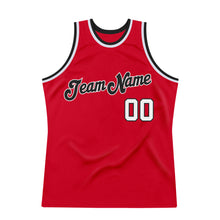 Laden Sie das Bild in den Galerie-Viewer, Custom Red White-Black Authentic Throwback Basketball Jersey
