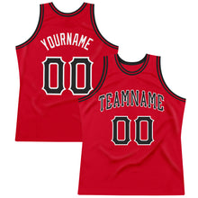 Laden Sie das Bild in den Galerie-Viewer, Custom Red Black-White Authentic Throwback Basketball Jersey
