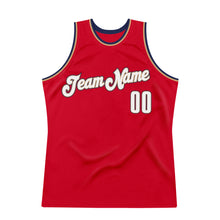 Laden Sie das Bild in den Galerie-Viewer, Custom Red White-Navy Authentic Throwback Basketball Jersey
