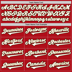 Custom Red White-Old Gold Authentic Baseball Jersey
