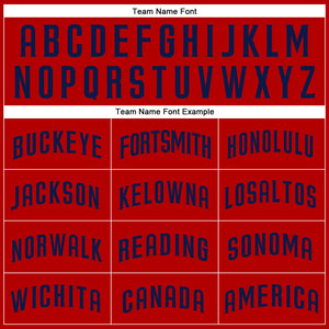 Custom Red Navy Authentic Baseball Jersey