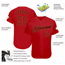 Load image into Gallery viewer, Custom Red Red-Black Authentic Baseball Jersey
