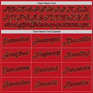 Custom Red Red-Black Authentic Baseball Jersey