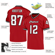 Load image into Gallery viewer, Custom Red White-Black Mesh Authentic Throwback Football Jersey
