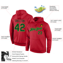 Load image into Gallery viewer, Custom Stitched Red Green-Neon Green Sports Pullover Sweatshirt Hoodie
