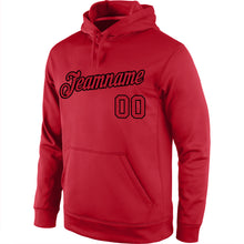 Load image into Gallery viewer, Custom Stitched Red Red-Black Sports Pullover Sweatshirt Hoodie
