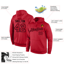 Load image into Gallery viewer, Custom Stitched Red Red-Black Sports Pullover Sweatshirt Hoodie
