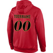 Laden Sie das Bild in den Galerie-Viewer, Custom Stitched Red Black-Old Gold Sports Pullover Sweatshirt Hoodie
