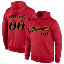 Load image into Gallery viewer, Custom Stitched Red Black-Old Gold Sports Pullover Sweatshirt Hoodie
