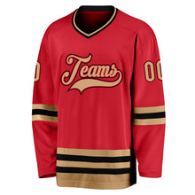 Laden Sie das Bild in den Galerie-Viewer, Custom Red Old Gold-Black Hockey Jersey
