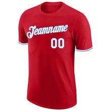 Load image into Gallery viewer, Custom Red White-Light Blue Performance T-Shirt
