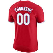 Load image into Gallery viewer, Custom Red White-Light Blue Performance T-Shirt
