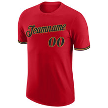 Laden Sie das Bild in den Galerie-Viewer, Custom Red Black-Old Gold Performance T-Shirt
