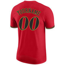 Load image into Gallery viewer, Custom Red Black-Old Gold Performance T-Shirt
